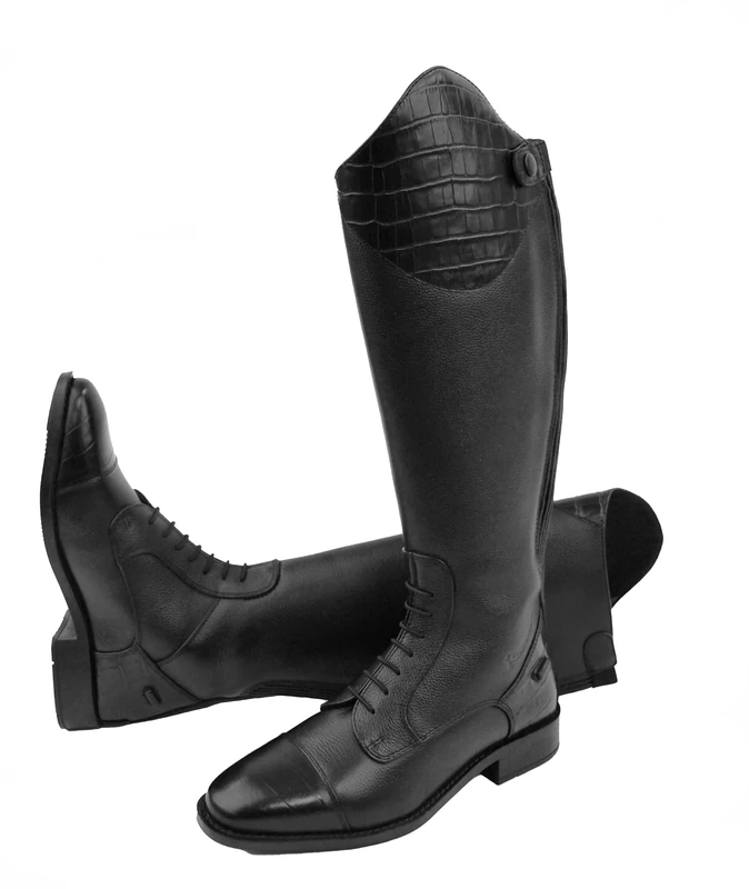 Rhinegold ES De-Luxe Leather Riding Boot-6.5(40)- Calf 3-BK