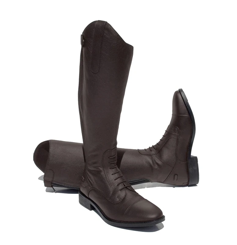 Rhinegold ES De-Luxe Leather Riding Boot-7(41)- Calf 1-BRN