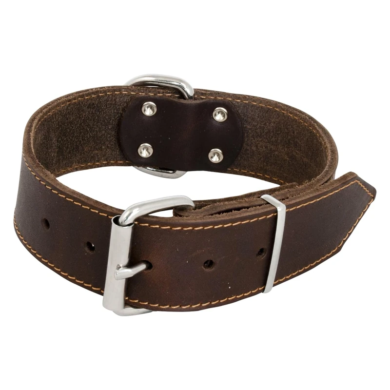 JACK AND VANILLA, Large Dog Collar Oily Skin Model Brown Colour Size 50mm x 70cm