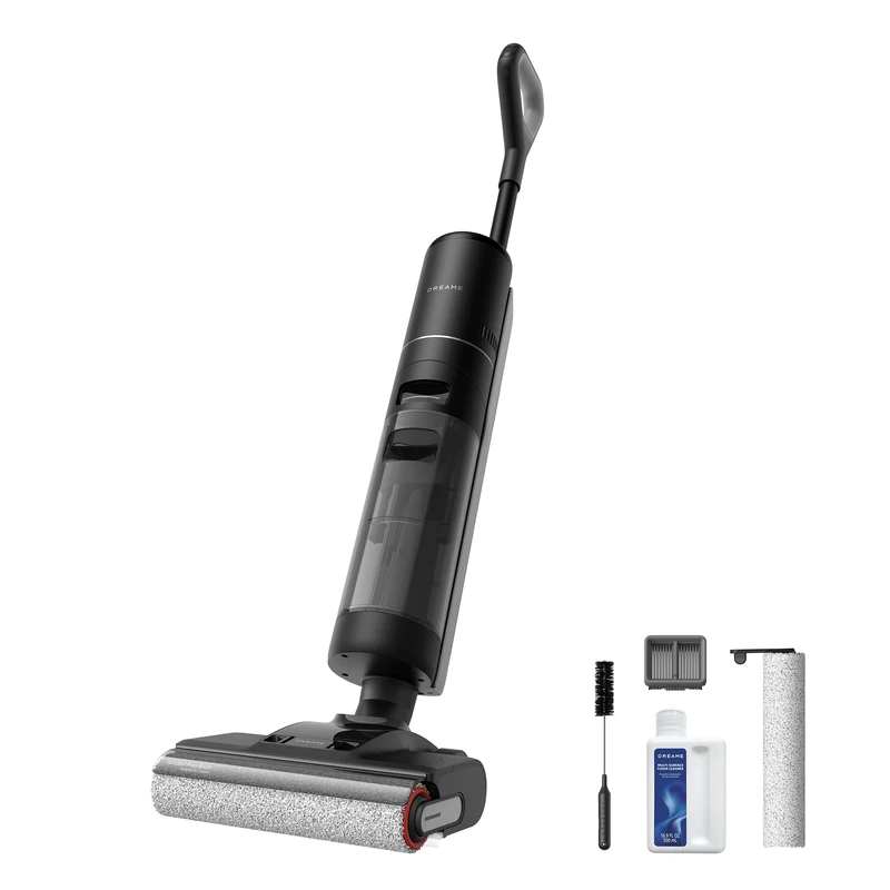 DREAME H12 Pro Ultra Wet & Dry Vacuum Cleaner, Wash 60 °C, Dry 30 Minutes, Double Rotation Auto Cleaning with Heavy Duty Scraper, 16 kPa Suction, 2 Edge Brush, Intelligent Detection/Adjustment