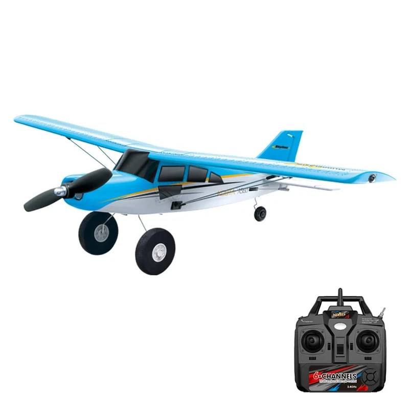 Hylukon Remote Control Plane, 2.4G 4CH Brushless Remote Control Airplane with Lights Self-balancing 6-Axis Gyro RC Airplane EPP Foam Cross-country RC Plane Aerobatics Toy for Adults