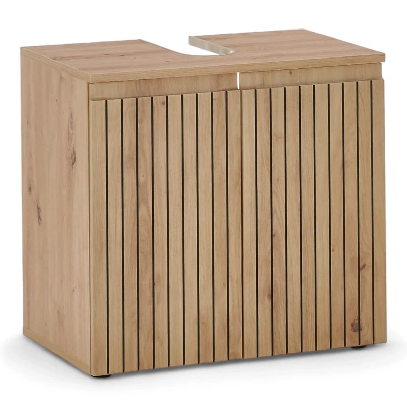 Austin Bathroom Vanity Unit in Artisan Oak Look, Wild Oak Look, FSC-Certified, Bathroom Cabinet with Lots of Storage Space, 60 x 57 x 36 cm (W x H x D)