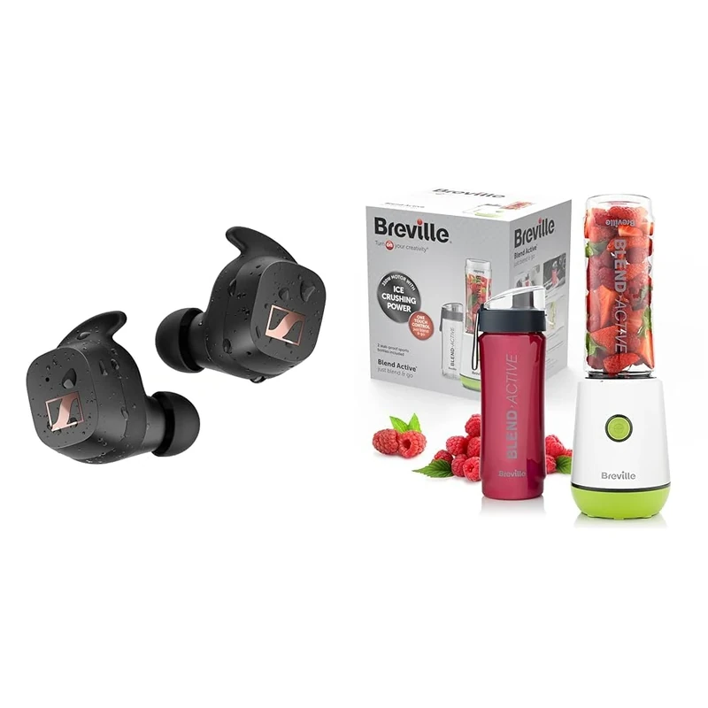 Sennheiser SPORT True Wireless Earbuds - Bluetooth In-Ear Headphones for Active Lifestyles & Breville Blend Active Personal Blender & Smoothie Maker | 350W | 2 Portable Blend Active Bottles