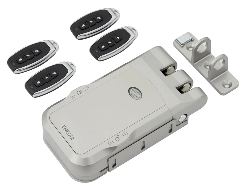 ARREGUI CI30P Invisible Security Door Lock with 4 Remote Controls | Anti-Theft | Anti Smash | Electronic Door Lock | Smart Lock | Interior Lock | Silver