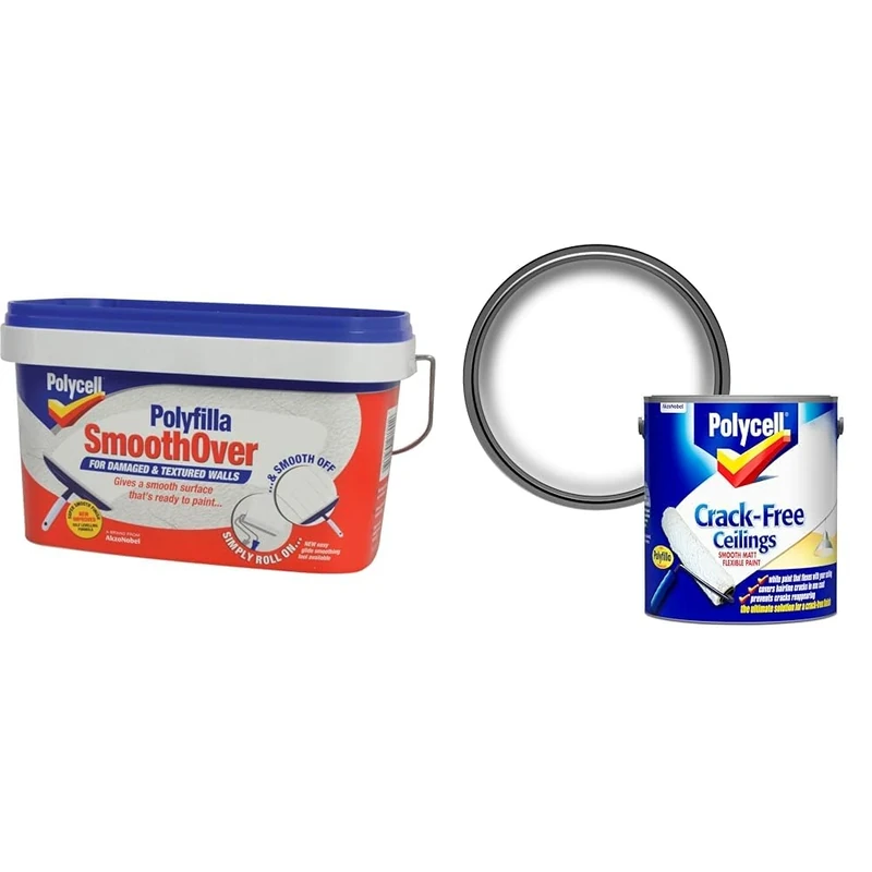 Polycell SODW25L 2.5L Smooth Over Damaged Walls & Crack-Free Ceilings Smooth Matt 2.5L