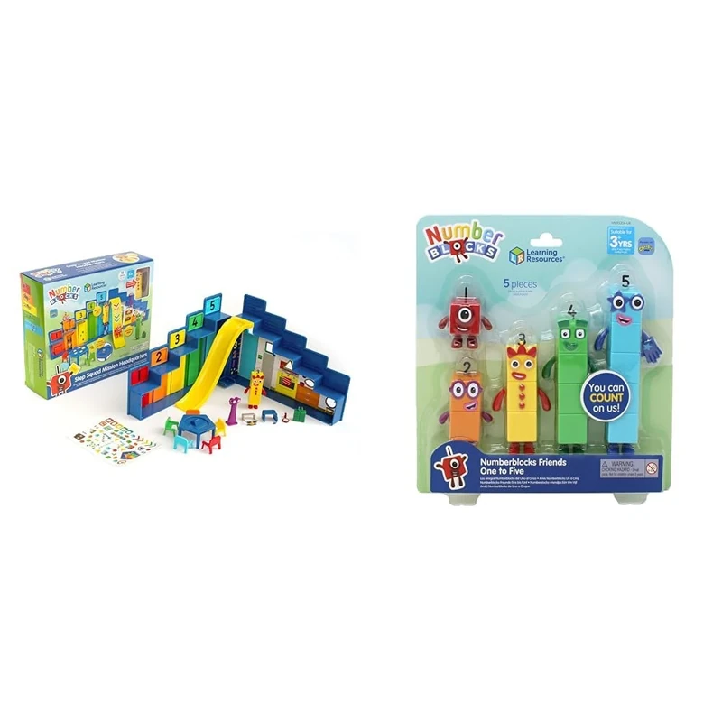 Learning Resources Numberblocks Step Squad Mission Headquarters Deluxe Playset for Ages 3+ & Numberblocks Friends One to Five, Official Collectible Toys