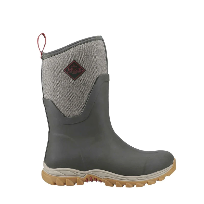 Muck Boots Female Arctic Sport II Mid Wellington, Olive, 4