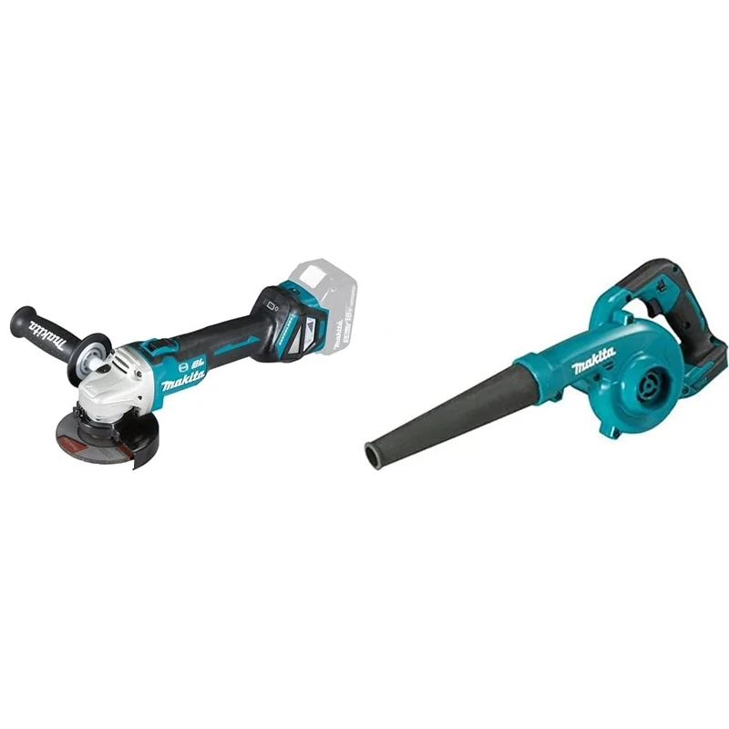 Makita DGA463Z 18V Li-Ion LXT Brushless 115mm Angle Grinder - Batteries and Charger Not Included & DUB185Z 18V Li-ion LXT Blower - Batteries and Charger Not Included