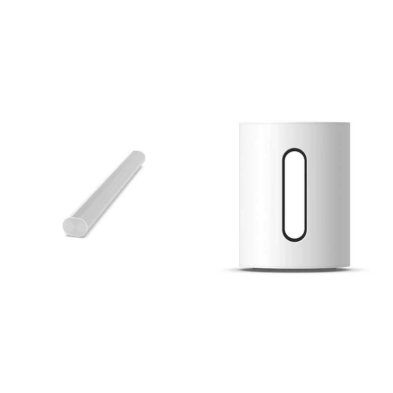 Sonos ARC White & Sub Mini. Deepen your enjoyment of TV, films, and more with bold bass when you pair Sub Mini with Beam, Ray, Era 100, One, or One SL. (White)