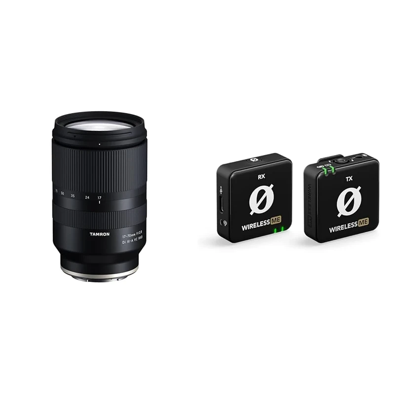 TAMRON 17-70mm F/2.8 Di III-A VC RXD zoom lens for APS-C mirrorless system cameras & RØDE Wireless ME Ultra-compact Wireless Microphone System with Built-in Microphones