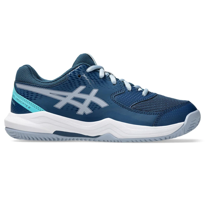 ASICS Boys Gel-Dedicate 8 Gs Padel Sneaker, Mako Blue Grey Blue, 4 UK