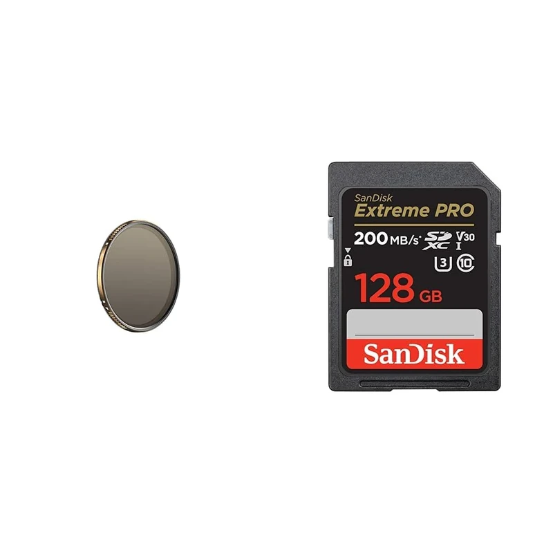 PolarPro - Vario VND - 82 mm - 2/5 stops - Edition II - Peter McKinnon - Zero vignetting & SanDisk 128GB Extreme PRO SDXC card + RescuePRO Deluxe, up to 200MB/s, UHS-I, Class 10, U3, V30