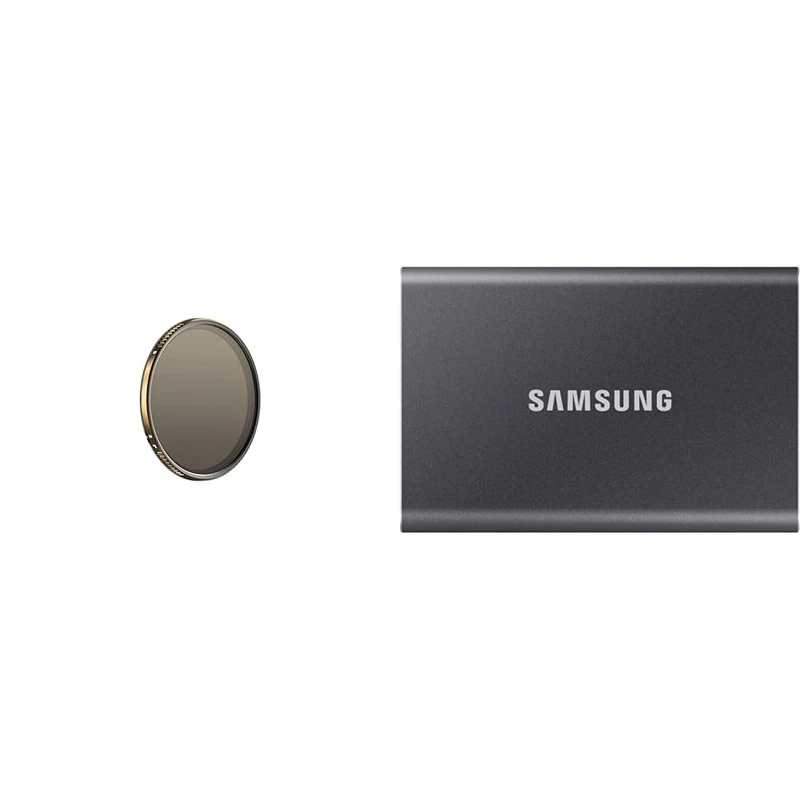 PolarPro - Vario VND - 82 mm - 2/5 stops - Edition II - Peter McKinnon - Zero vignetting & Samsung T7 Portable SSD - 2 TB - USB 3.2 Gen.2 External SSD Titanium Grey (MU-PC2T0T/WW)