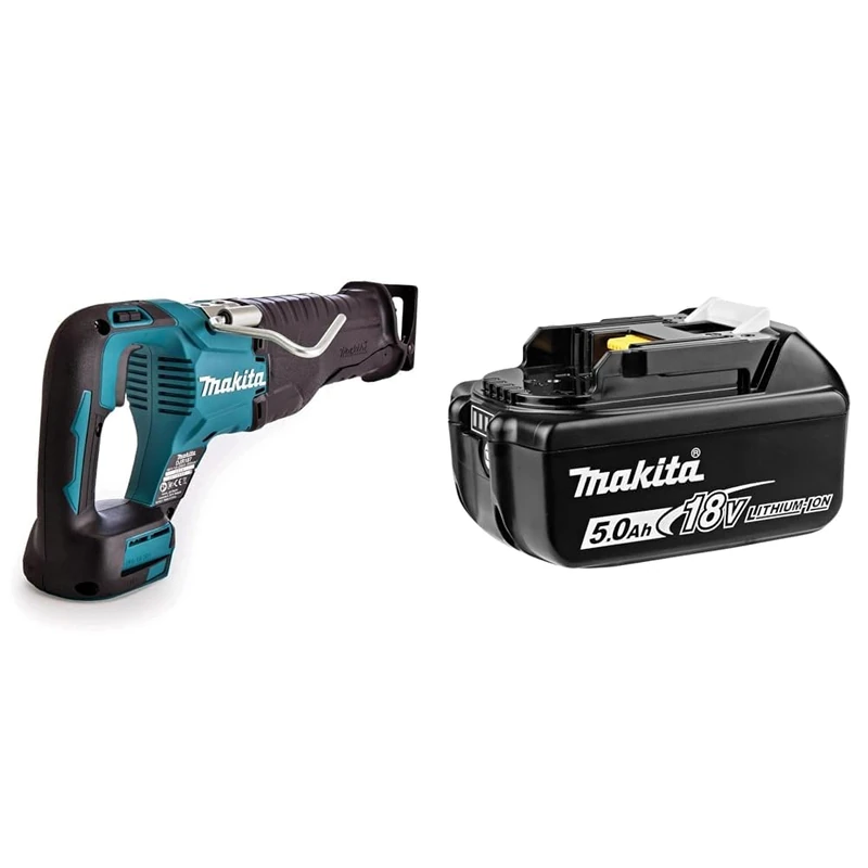Makita DJR187Z 18V Li-Ion LXT Brushless Reciprocating Saw - Batteries and Charger Not Included & Genuine 197280-8 BL1850B 18V 5.0 Ah Li-ion Battery