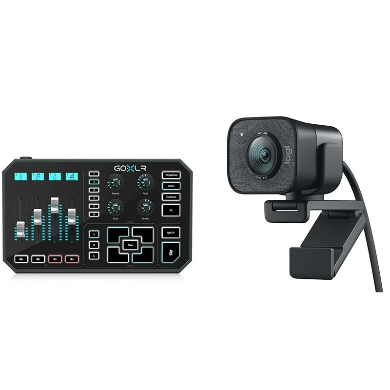 TC Helicon GoXLR Revolutionary Online Broadcaster Platform with 4-Channel Mixer, Motorized Faders & Logitech StreamCam – Live Streaming Webcam for Youtube and Twitch, Full 1080p HD 60fps