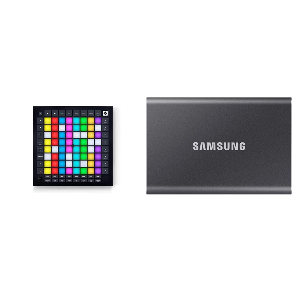 Novation Launchpad Pro MK3, MIDI 64-Grid Controller and Sequencer for Ableton Live & Samsung T7 Portable SSD - 2 TB - USB 3.2 Gen.2 External SSD Titanium Grey (MU-PC2T0T/WW)