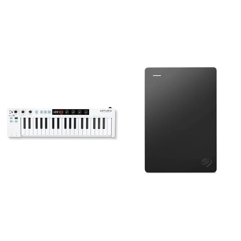 Arturia - Keystep 37 - Creative MIDI Controller, Sequencer, Arpeggiator and Chord Generator & Seagate Portable Drive, 1TB, External Hard Drive, Dark Grey, for PC Laptop and Mac