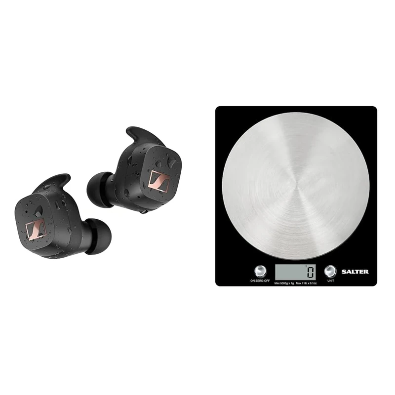 Sennheiser SPORT True Wireless Earbuds - Bluetooth In-Ear Headphones for Active Lifestyles & Salter 1036 BKSSDR Electronic Kitchen Scale – Digital Baking Scale with 5kg Capacity