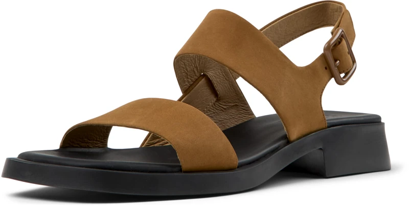 Camper Women's 2-strap sandal, Medium Brown 011, 4 UK