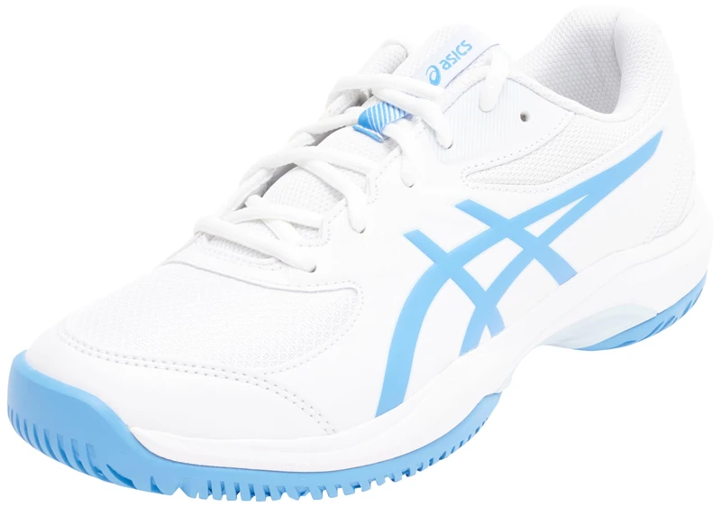 ASICS Boys Gel-Game 10 Gs Sneaker, White Blue Coast, 3.5 UK