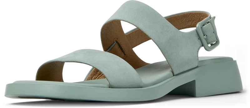 Camper Women's 2-strap sandal, Medium Green 009, 4 UK