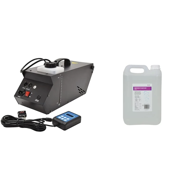 QTX | HZ-800 Haze Effects Machine | 800W | 12,000 cu.ft (340m³) per minute & Fine Mist Smoke/Haze Fluid For Enhancing Effects Lighting 5 Litre