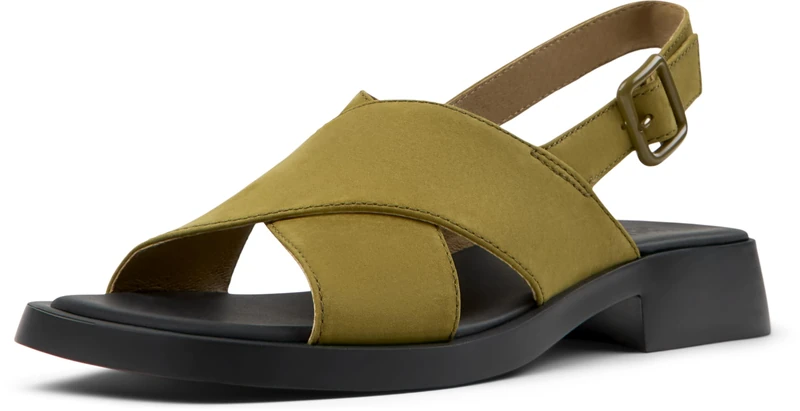 Camper Women's Dana K201600X-Strap Sandal, Medium Green 007, 7 UK