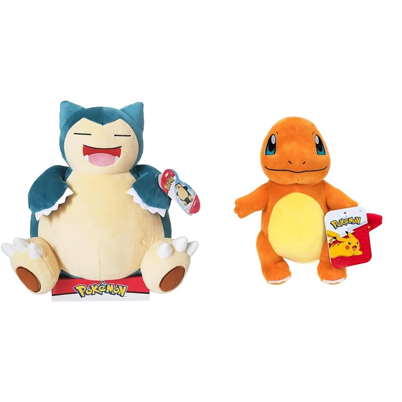 Pokémon Snorlax Plush - 12-Inch Normal-Type Pokemon Plush & PKW - 8" Plush (Charmander #1)