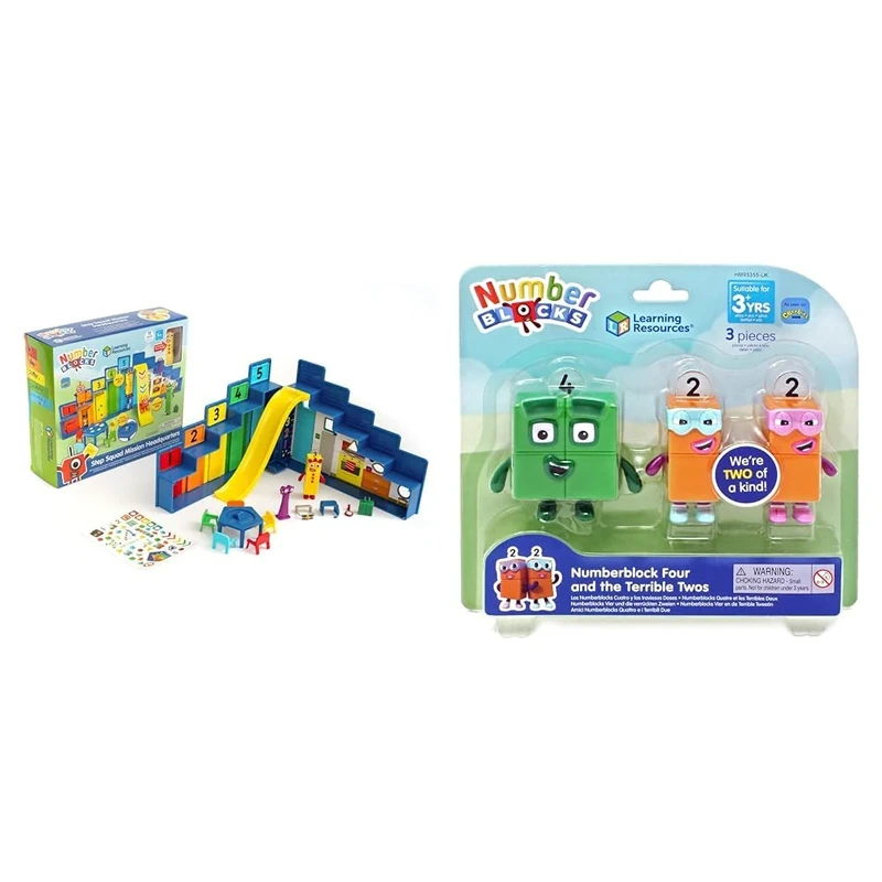 Learning Resources Numberblocks Step Squad Mission Headquarters Deluxe Playset for Ages 3+ & Numberblocks Four and the Terrible Twos, Official Collectible Toys