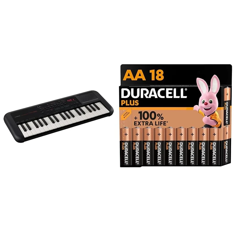 Yamaha PSS-A50 - Portable, Digital Keyboard with Phrase Recording & Duracell Plus AA Batteries (18 Pack) - Alkaline 1.5V - Up To 100% Extra Life