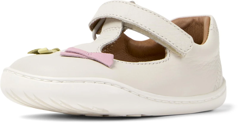 Camper Girls Peu Cami K800629 T-Strap Shoe, White Natural 001 Tws, 4 UK Child