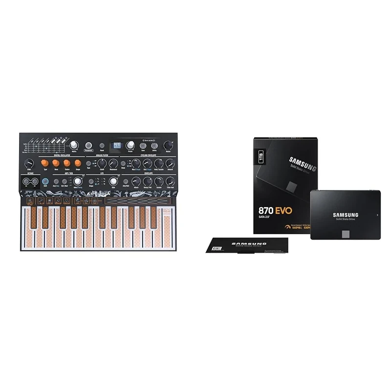 Arturia - MicroFreak Synthesizer Keyboard - 25-Key Hybrid Synth with PCB Keyboard & Samsung SSD 870 EVO, 1 TB, Form Factor 2.5 and rdquo;, Intelligent Turbo Write, Magician 6 Software