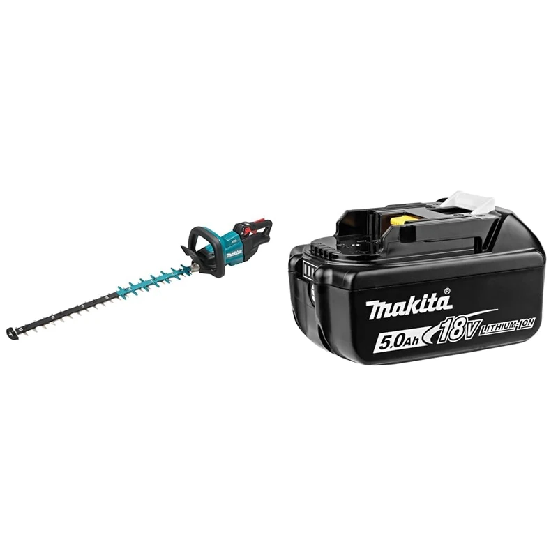 Makita DUH751Z 18V Li-Ion LXT 75cm Brushless Hedge Trimmer - Batteries and Charger Not Included & Genuine 197280-8 BL1850B 18V 5.0 Ah Li-ion Battery