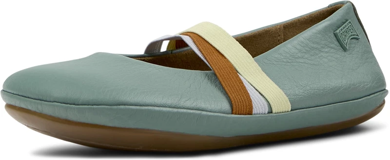 Camper Girls Right K800603 Ballerina, Medium Green 006 TWS, 13 UK Child