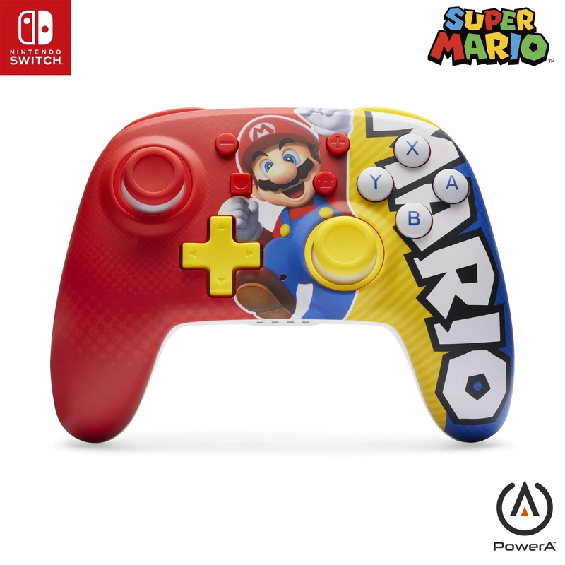 PowerA Nano Enhanced Wireless Controller for Nintendo Switch, Switch Lite & OLED Model, Rechargeable Bluetooth Gamepad with up to 20 Hours of Play Time, Official: Mario Victory
