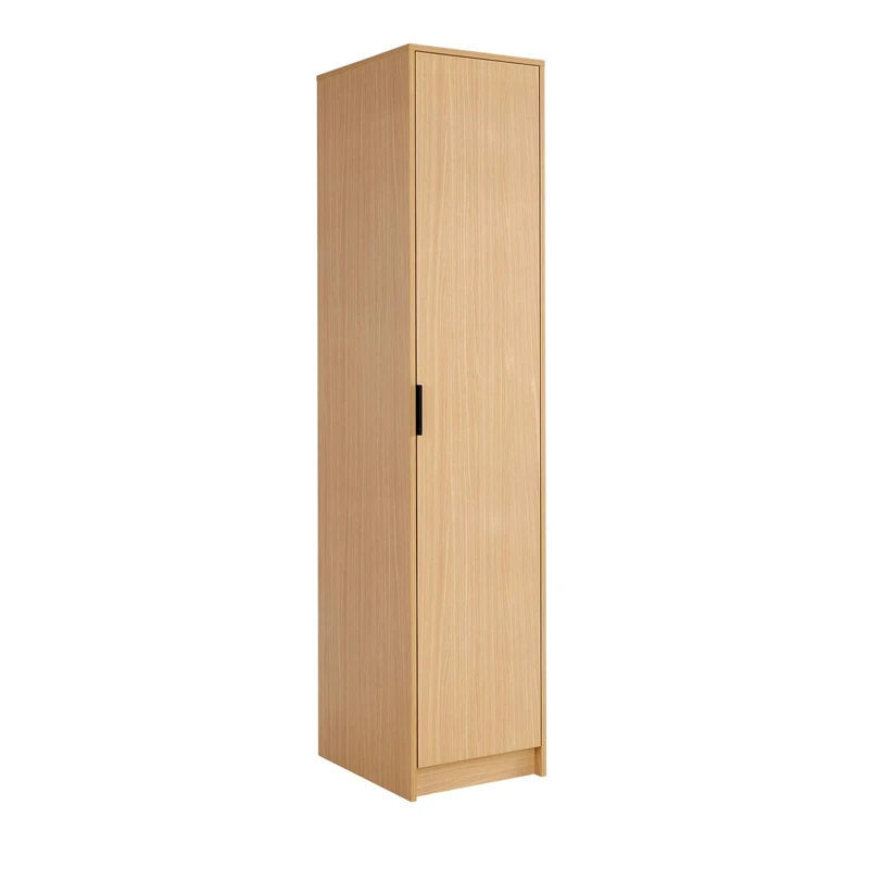 Home Source Phoenix Wardrobe with 1 Door | 180cm Tall Oak Effect| Hanging Rail & Storage Shelf | Contemporary Bedroom Furniture | 40D x 48W x 180H cm