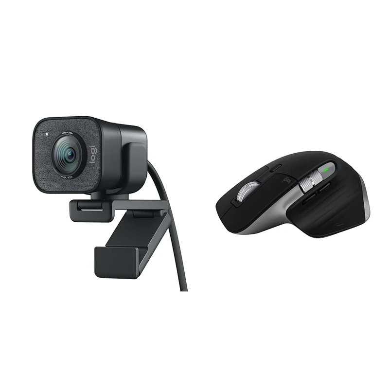 Logitech StreamCam – Live Streaming Webcam for Youtube and Twitch, Full 1080p HD 60fps & MX Master 3S for Mac - Wireless Bluetooth Mouse with Ultra-fast Scrolling, Ergo, 8K DPI