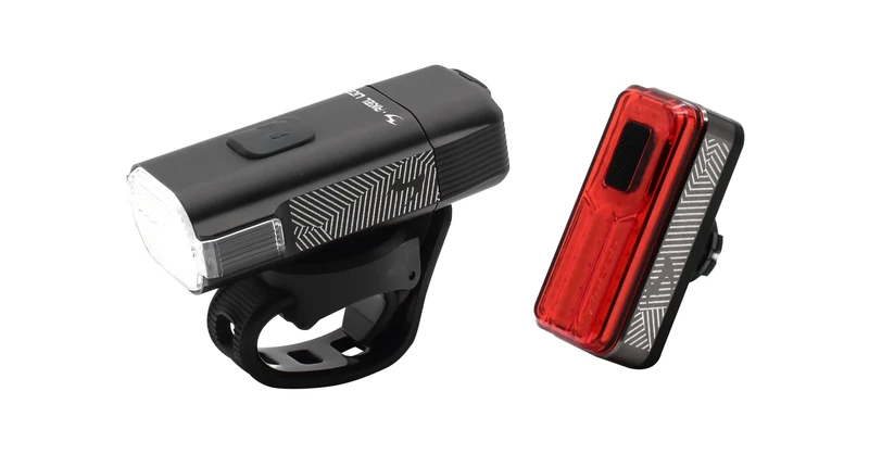 Moon Light the Way You Ride On Rigel Lite 500lm & Helix Lite 100lm IPX7 Front and Rear Rechargeable Cycle Light Set