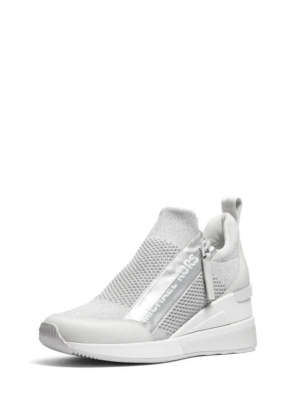 Michael Kors Willis Wedge Trainer Sneaker Silver