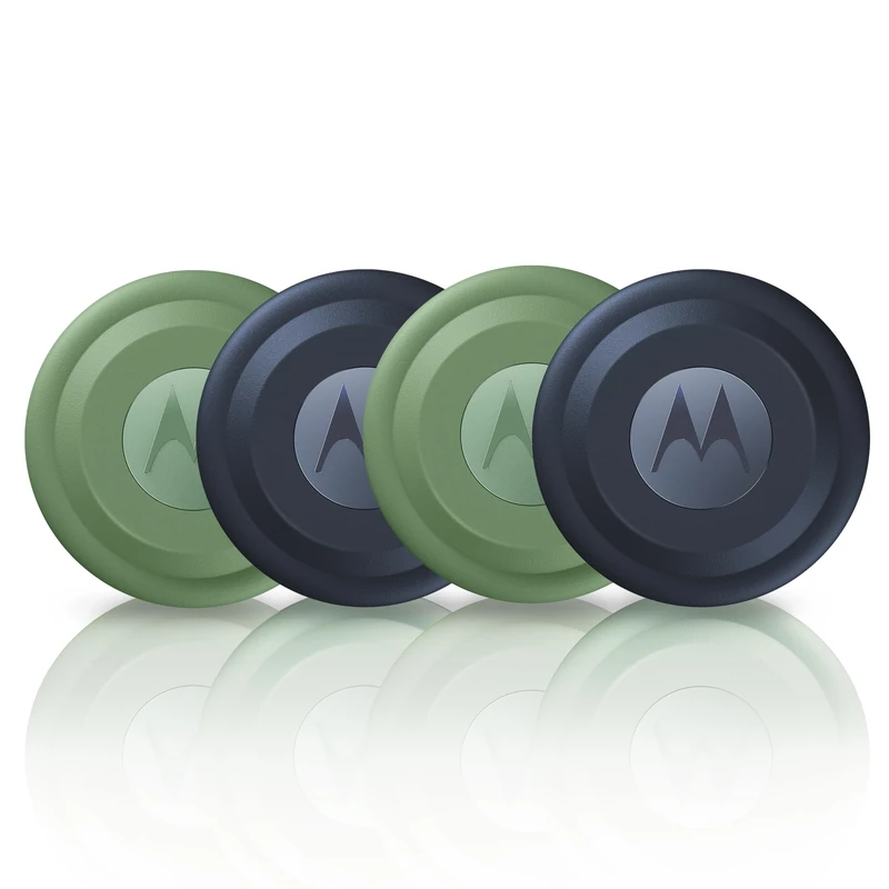 Motorola Smart Tag x4-Pack (x2 Jade Green + x2 Midnight Blue), Up to 1 Year Battery Life, Water Resistant Up to 1 m Depth, Ultra Wide Band Range Up to 35 m