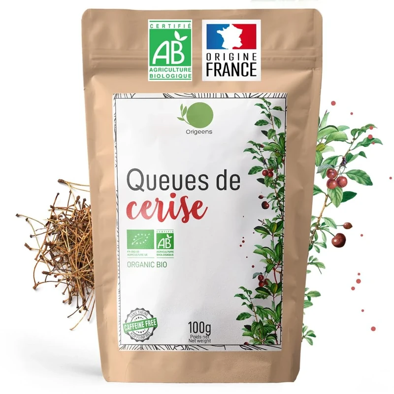 ORIGEENS TISANE QUEUE DE CERISE BIO 100g Origine FRANCE | Infusion queue de cerises bio, tisane detox et diurétique