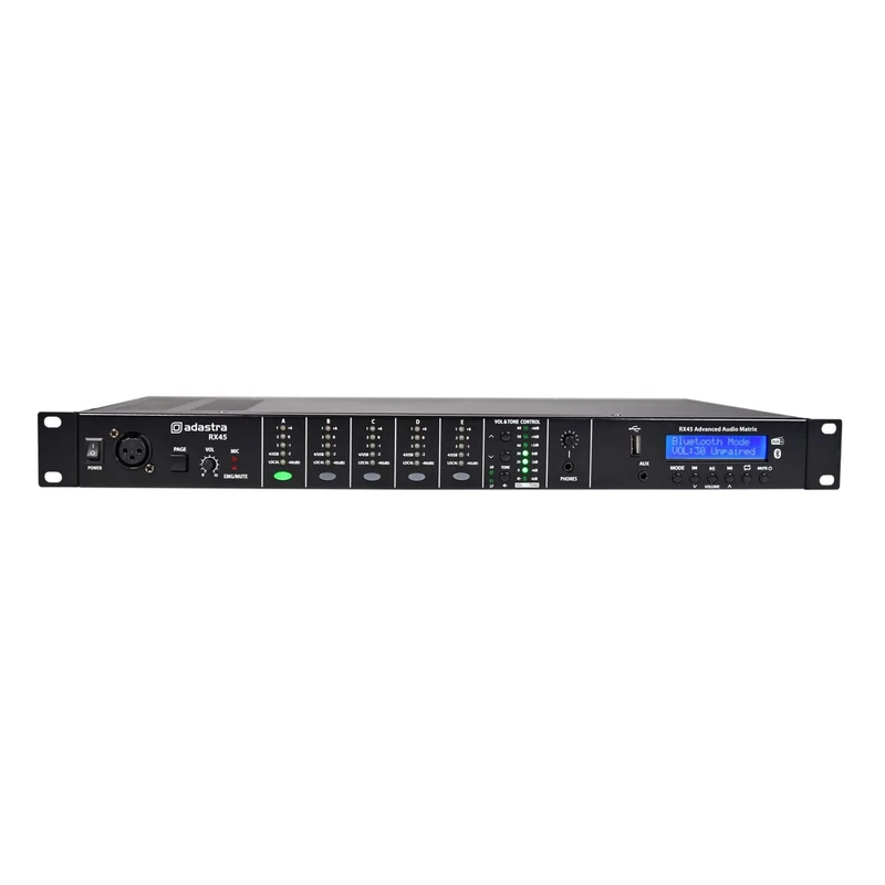 Adastra | RX45 Audio Matrix System: A Versatile, Scalable, and User-Friendly Solution for Professional Multi-Zone Audio Distribution and Control