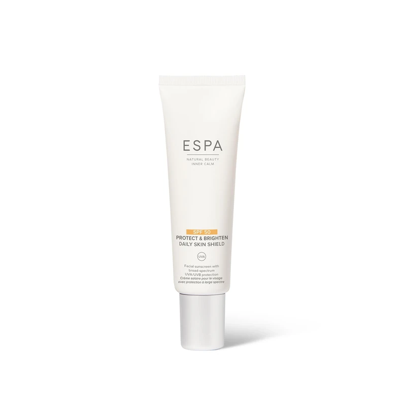 ESPA | Protect & Brighten Daily Skin Shield SPF 50 | 50ml | Protection against UV, Blue Light & Pollution | Hyaluronic Acid | Suitable For All Skin Tones, Types & Ages | Non Greasy & No White Cast