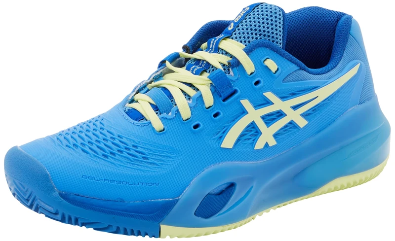 ASICS Women's Gel-Resolution X Clay Sneaker, Blue Coast/Huddle Yellow, 4 UK