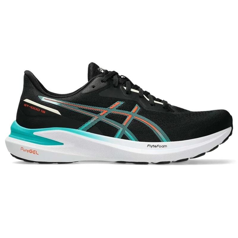 ASICS 1011B858-005 GT-1000 13 Men Black/Wave Teal UK 5.5