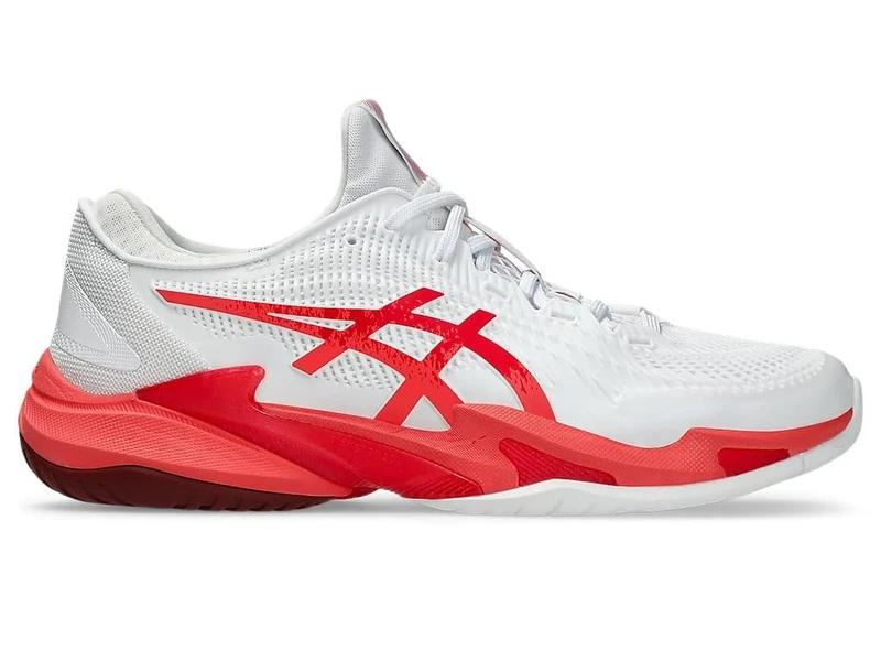 ASICS Men's Court FF 3 Novak Sneaker, White/Electric RED, 5 UK