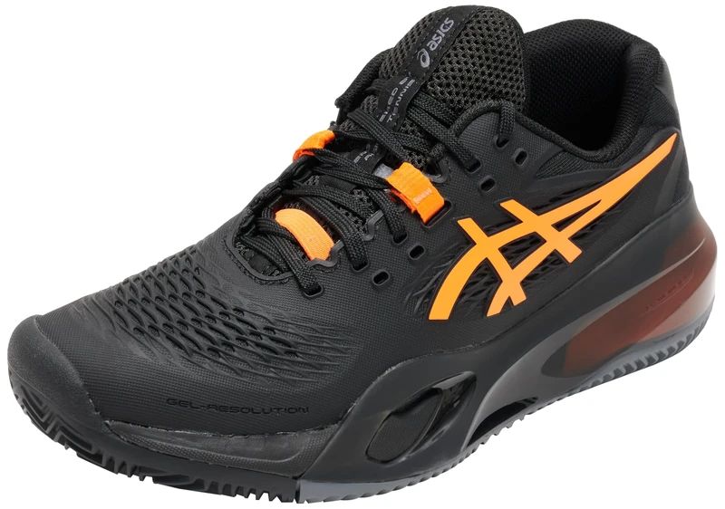 ASICS 1041A485-001 Gel-Resolution X Clay Men Black/Shocking Orange UK 6