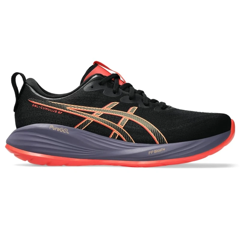 ASICS 1011B960-001 Gel-Cumulus 27 Men Black/Coral Reef UK 11.5