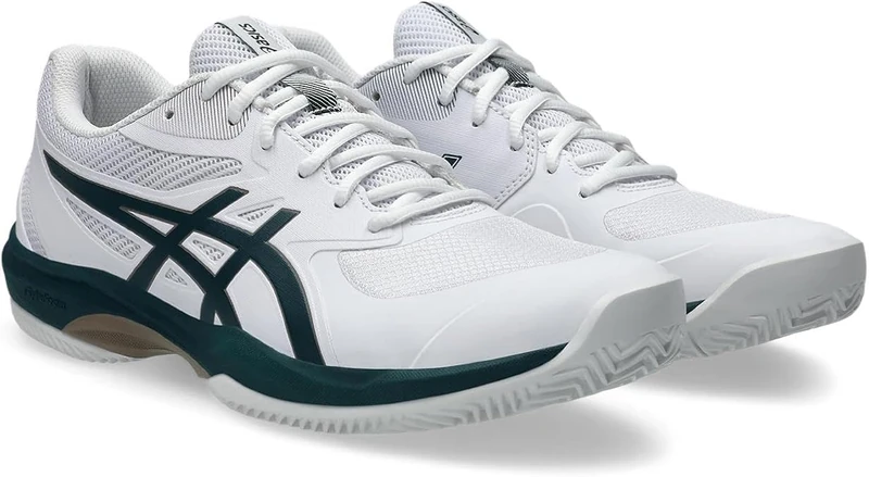 ASICS Men's Game FF Clay Sneaker, White/Saxon Green, 6 UK