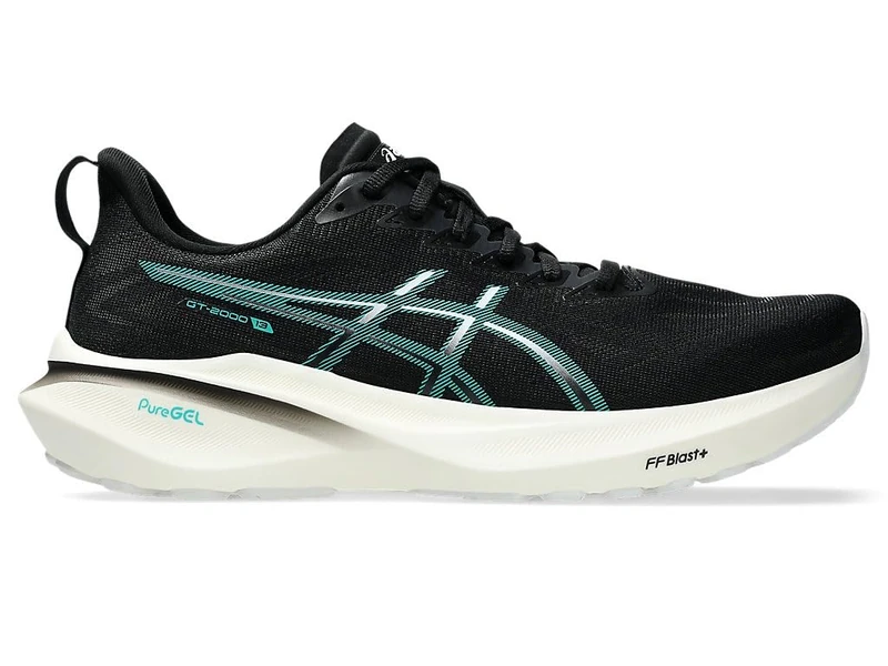 ASICS Men's GT-2000 13 Sneaker, Black/Wave Teal, 8.5 UK